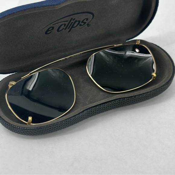 E-Clips Clip On Sunglasses Made in Italy 4WB 50 19 Brown Tortoiseshell - Picture 1 of 10